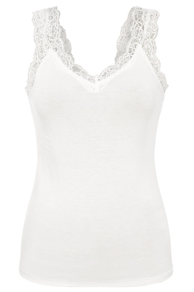 PCBARBERA LACE TOP NOOS 17106017 BRIGHT WHITE